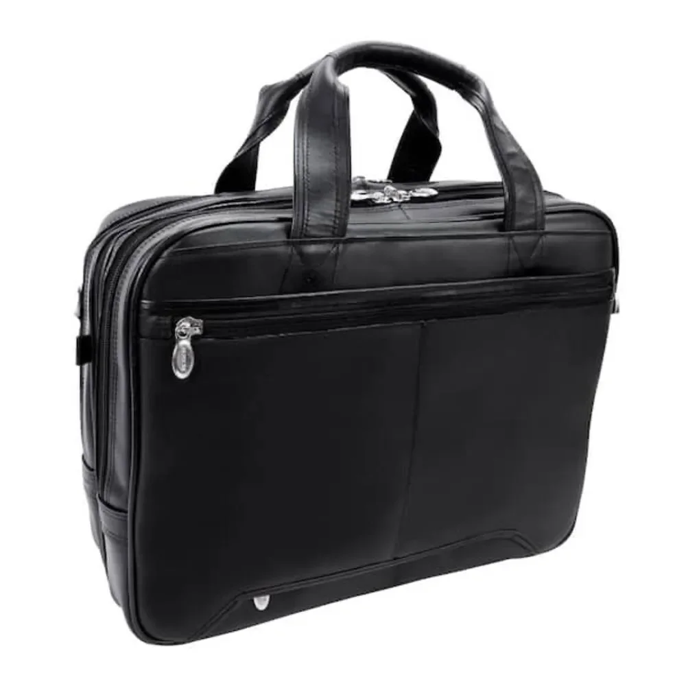 McKLEIN Pearson Leather 17 in.Exp Double compartment Laptop Briefcase bag $480